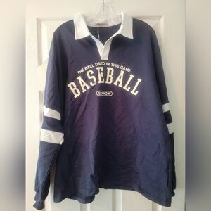 Aelfric Eden Baseball SUPNOW Rugby Shirt Navy White Unisex Size L NWT